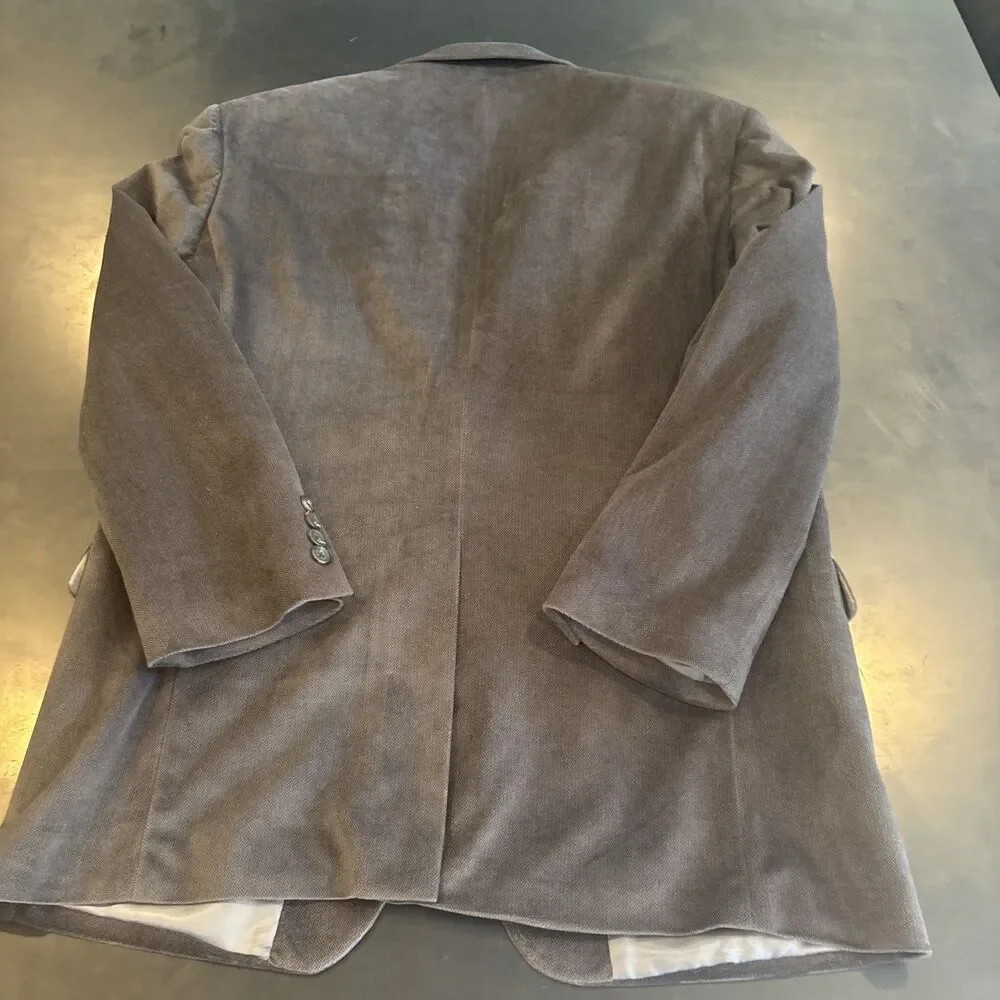 NWOT Chaps Ralph Lauren Blazer Men's Size 42R Seal Brown Polyvelvet Herringbone
